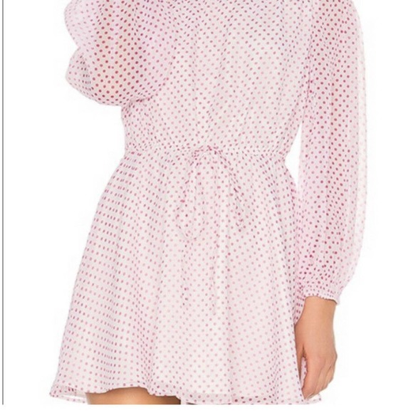 Lovers + Friends Small World Traveler Dress Pink Polka Dot Off Shoulder … - Picture 4 of 10